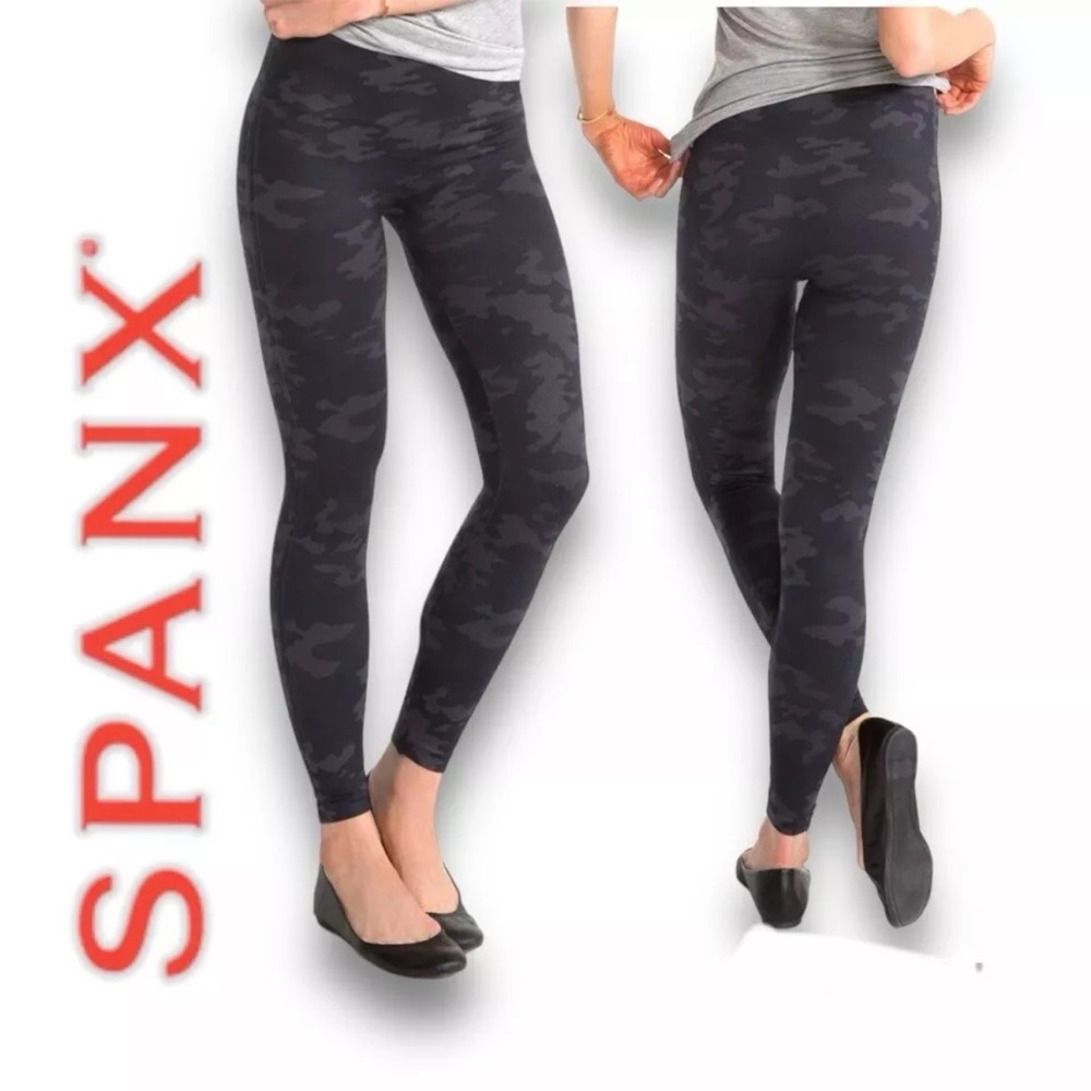 NEW Spanx Look at Me Now Seamless Leggings FL3515 Black Camo large small or XS